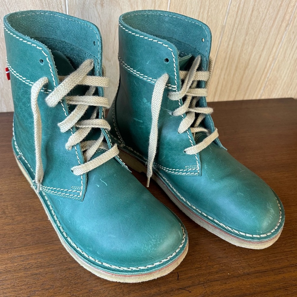 Duckfeet Fåborg lace-up leather boot green size 42 Womens 11, Mens 9
